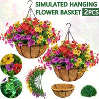 Artificial plants hanging flower baskets