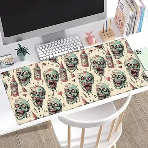 Zombie Horror Gaming Mouse Pad, Office Desk Mat, Anti-Slip Rubber Base Cool Aesthetic Mouse Pads for Computer Laptop Keyboard School Home Desktop Gamer Home Accessories Decor