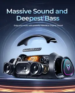YEAHBOX Sonic Boom MAX 300W Peak Large speaker bluetooth Loud, Massive Bass, IPX67 Waterproof Party Portable Speaker with subwoofers subwoofers /EQ /5-Drives/BT 5.3/Fast Charge, Outdoor Wireless Speakers Audio Adjustable Connection Button Games