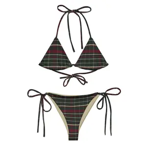Tartan Green Gingham Bikini Tartan Pattern Bikini