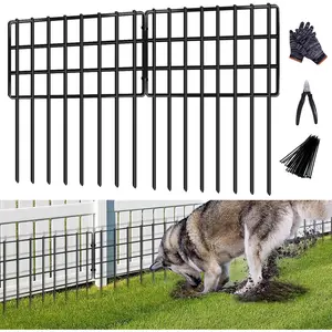 25 Pack  Barrier Fences, 1.25in Gap No Dig Garden Fence for  , 17in (H) X 27ft (L) Rustproof Metals Ground  Border for Garden, Patio, Yard, Landscaping