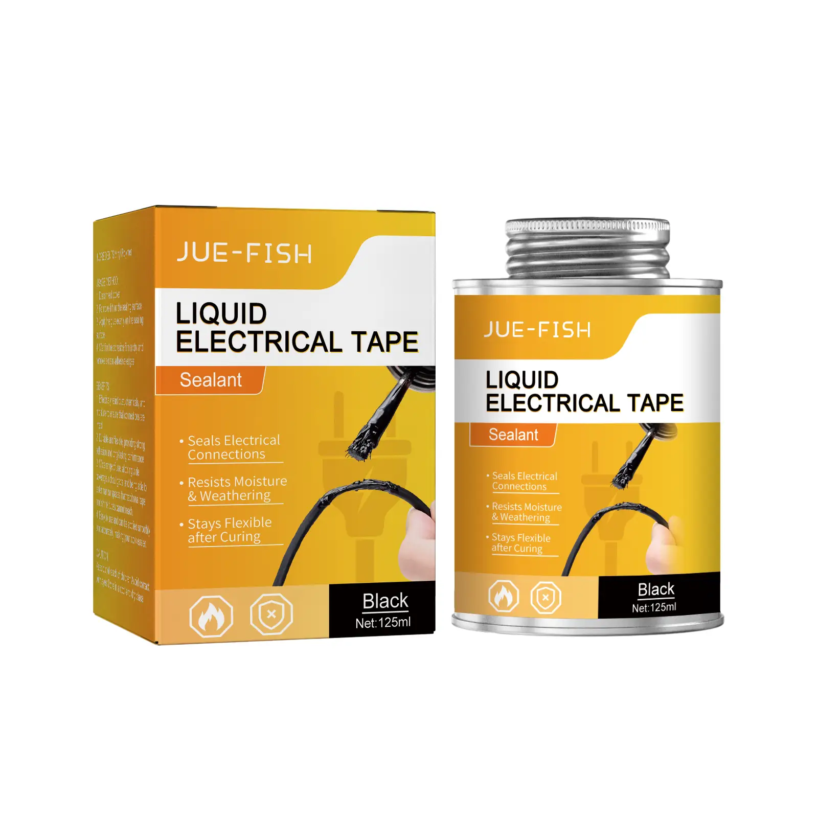 4.2 OZ (125ML) Black Liquid Electrical Tape, Liquid Adhesive Tape, Electrical Tape Glue, Waterproof, Fast Drying, High Temperature Resistant