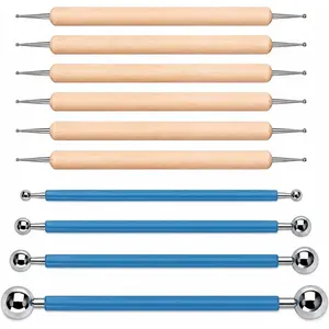10Pcs Dotting Tools Ball Styluses for Rock Painting, Pottery Clay Modeling Embossing Art Mandala