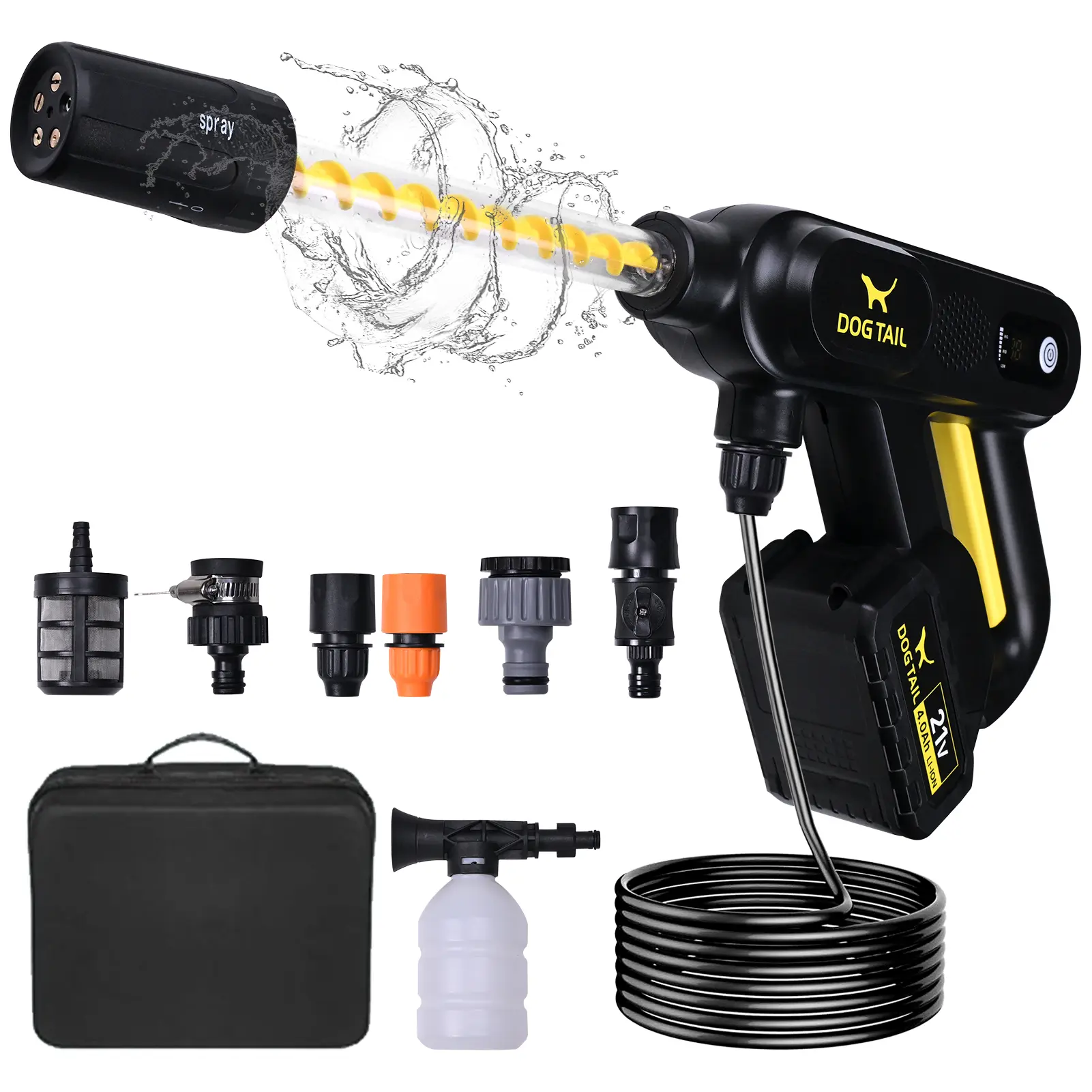 【FathersDayGift】DOG TAIL Brushless Motor Cordless Pressure Washer, Powerful Brushless Pressure Washer for Car, Home Cleaning&Garden watering