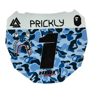 ODI Style Front Number Plate Decal — Blue Designer Camo