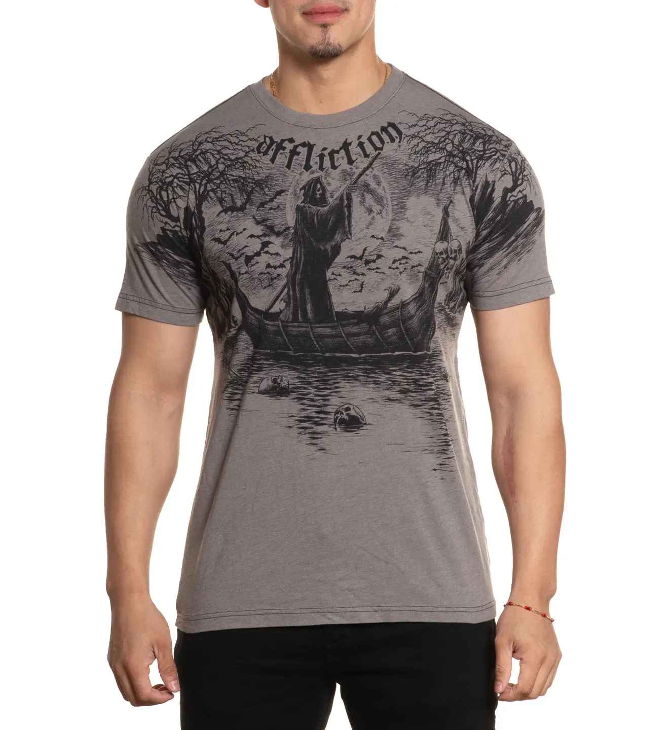 AFFLICTION Men's Casual T-Shirt - River Styx Graphic Menswear Top AFFLICTION Men's Casual T-Shirt - River Styx Graphic Menswear Top