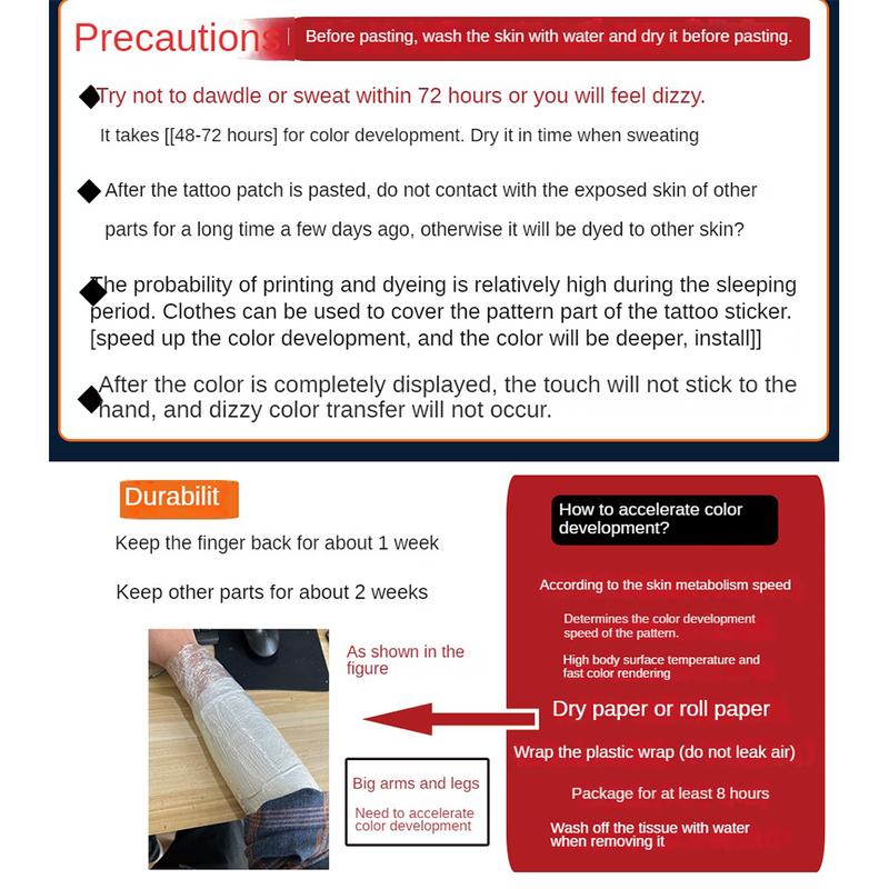 6 Large Graphic Tattoo Stickers, Including 1 With Floral Elements, 1 With Medusa, 1 With Cross And Other Elements. Lasts For 7-15 Days, Water-resistant And Resistant To Friction, With Realistic Effect. Suitable For Those Who Don't Want To Get A Tatt