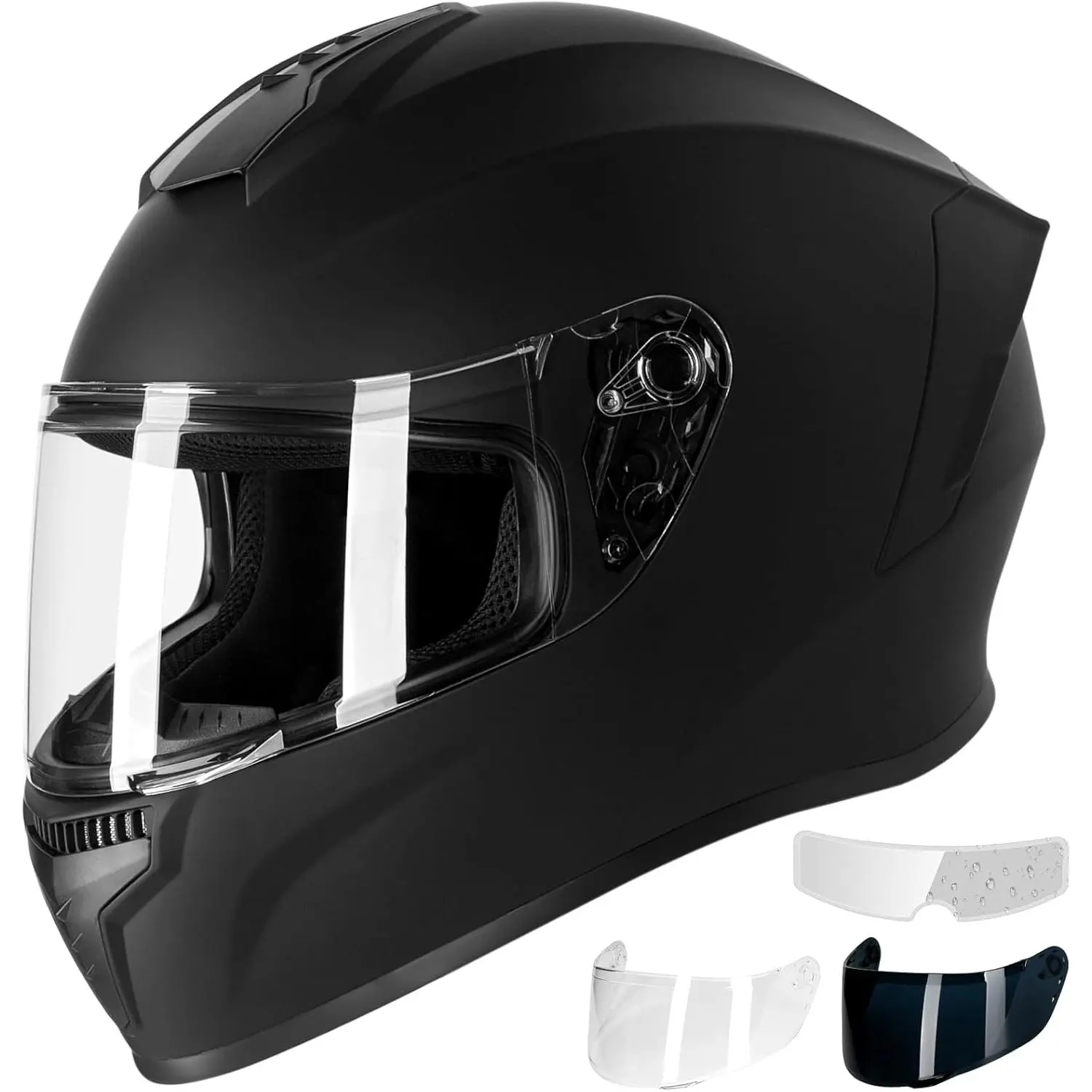 Full-Face Motorcycle Helmet - Dual Visor, Anti-Fog Film Included, DOT Certified Head & Face Covers for Adult Men Women Dirt Bike Riders, Dot Certified Helmet, Full-Face Helmet Head & Face Covers