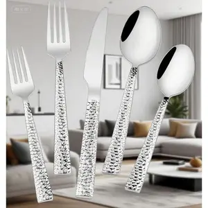 40-Piece Stainless Steel Flatware Set for 8, Square Mirror Finish Cutlery Set, Dishwasher Safe Food-Grade Tableware, Durable Home Restaurant Utensils, Rust-Resistant Silverware Collection