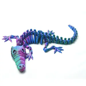 3D printed skeleton crocodile model toys, flexible joint animal doll statues, home and office desk decorations, holiday surprise gifts