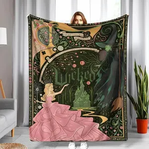 Wicked Themed Flannel Blanket Ultra Soft Warm Throw Perfect Sofa Bed Office Camping Cozy Plush For Kids Fans Adults Ideal Home Decor Outdoor Use Halloween Christmas Travel Gift Must Have Musical Inspired Blanket