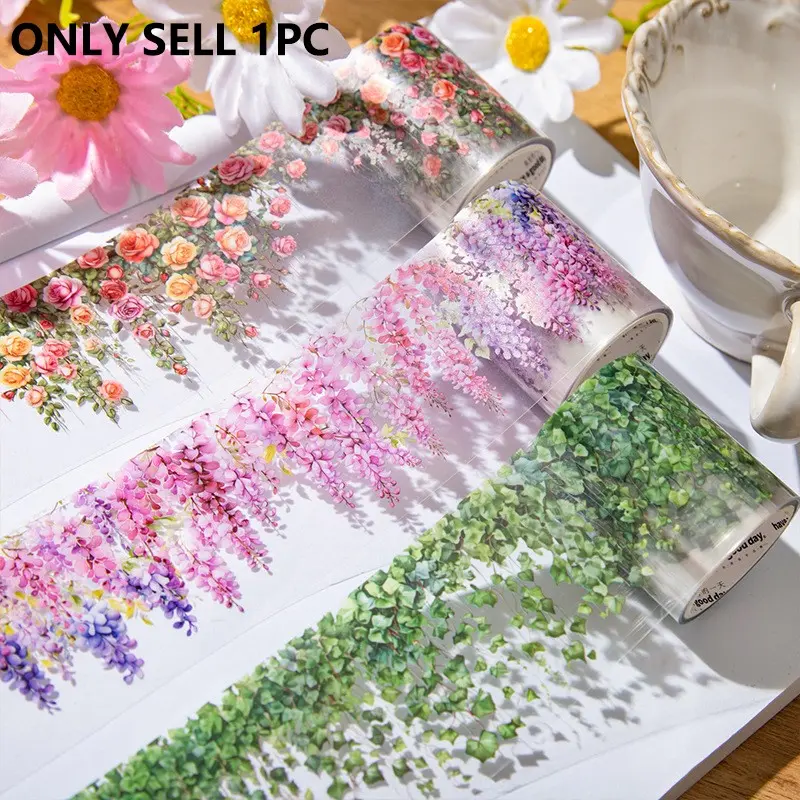 Mountain Vine Theme DIY Scrapbook Sticker Roll, Graphic Decal PET Tape Decorative Journal and Album Stickers, Handmade Craft Supplies Scrapbooking Supplies for Creative Projects, Scrapbook Materials