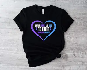 I Wear Purple And Blue To Fight Rheumatoid Arthritis Shirt, Rheumatoid Arthritis Support Shirt, Blue and Purple Ribbon Shirt, Rheumatoid Arthritis Survivor Shirt, RA Awareness Shirt, Rheumatoid Fighter Tee