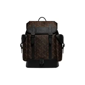 COACH Hitch 31 Classic Monogram Drawstring Backpack in Deep Brown for Men