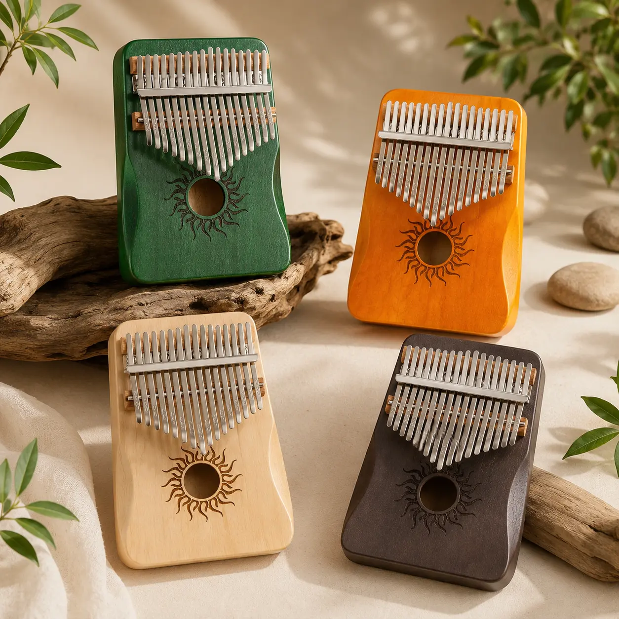 17 Key Wooden Kalimba Sun Series Thumb Piano Beginner Music Gift