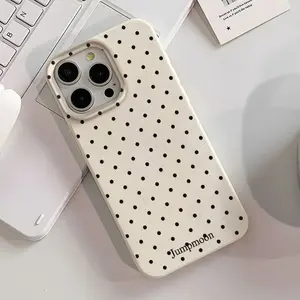 1pc Simple Polka Dot Pattern Full Cover Tpu Phone Case for iPhone 17 16 15 14 13 12 11 Pro Max X XS XR 8 7 Plus