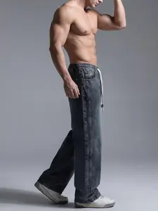 Men's Drawstring Elastic Waist Vintage Washed Classic Streetwear Flared Jeans | Non-Stretch Denim | Comfortable Regular Fit | Size Up For A Looser Look ✨