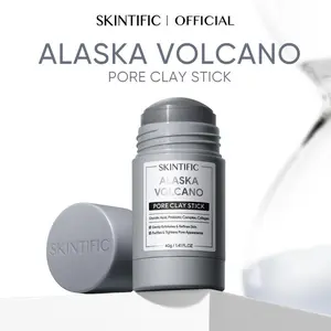SKINTIFIC Alaska Volcano Pore Clay Stick Cleansing Blackhead Remover Face Mask Stick with Natural Clay Gentle Exfoliating Smoothing Skin Non-Drying Skincare