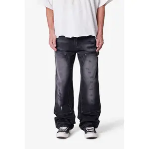 mnml Faded Distressed Carpenter Pants - Black
