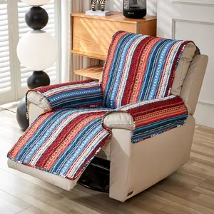 Boho Recliner Sofa Cover Sofa Slipcover Washable Couch Cover for Reclining Couch Furniture Protector Cover with Elastic Straps for Pets Kids Dog Cat (Recliner)