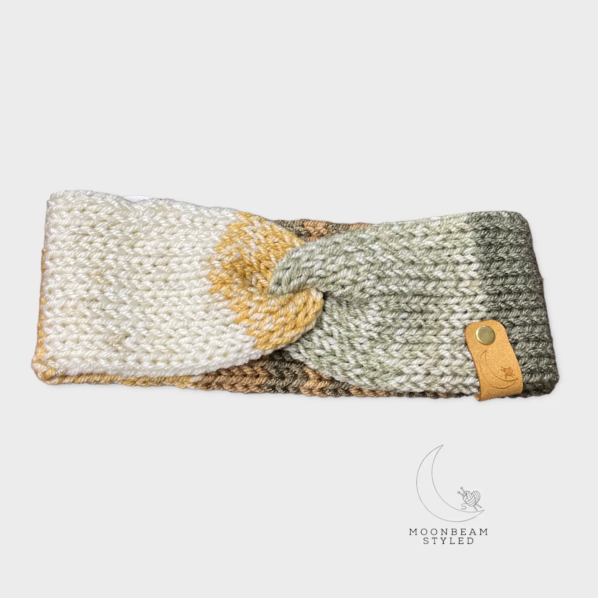 Handmade Knit Headwrap Green Skies