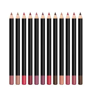 Matte Lip Liner Set 12 Long-Lasting Waterproof Lip Pencils Highly Pigmented Smooth Creamy Formula Transfer Proof Natural Nude Lip Contour Makeup Kit