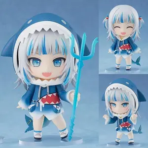 New Q Version Nendoroid Cute Shark Girl 1688 Action Figures Interchangeable Face Doll Model Toys Collection Desktop Ornament