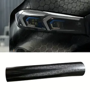 YITAP Roll 1 [Hexagonal Honeycomb Carbon Fiber Black] PET Color Changing Film, Universal for Cars/Motorcycles, Self-Adhesive, Scratch-Resistant, Waterproof, Easy to Cut DIY Body Interior Modification Decal Sticker