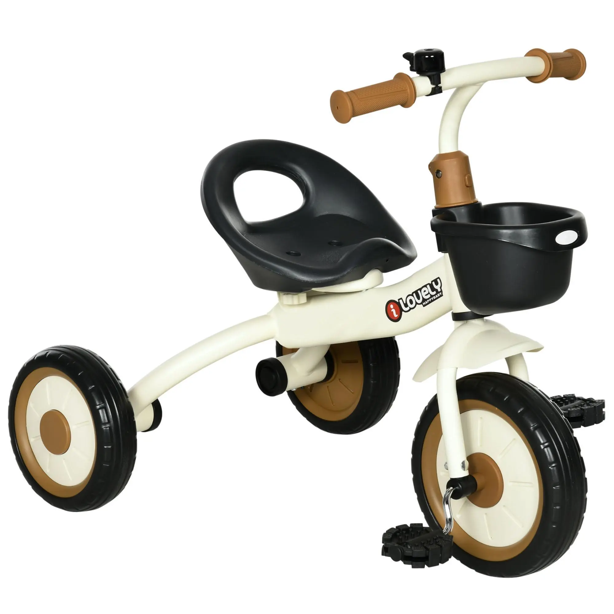 Kids' Tricycle for 2-5 Year Olds, White Toddler Comfort Bike - Ideal for Park, Backyard Riding to Build Balance, Coordination & Outdoor Fun