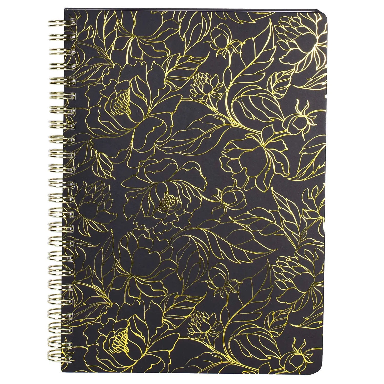 Mini Notebook, Gold Floral