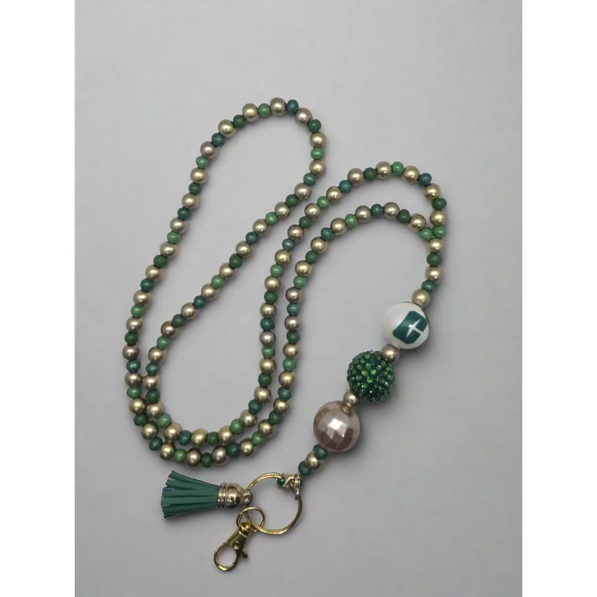 UNCC University of North Carolina at Charlotte 49ers Wood Beaded Lanyard