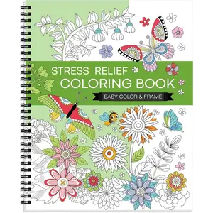 Adult Coloring Book: Stress Relief Coloring Books for Adults Relaxation with with 30 Pattern Included Mandalas Inspirational Flower, Spiral Coloring Pad Thick Paper with PVC Pad, Gift for Women Men