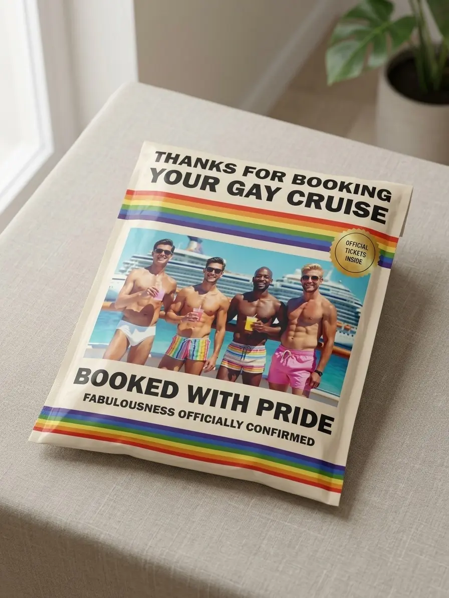 Gay Cruise Prank Mailer – Jumbo, Double-Sided, Full-Color Print (No Stickers!) Loud, Proud & Hysterically Funny Gag Gift!