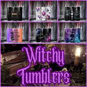 20oz Witchy, Phases of the Moon, Crystals, Universe, Galaxy Tumblers