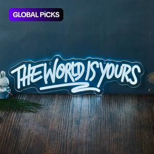 the world is yours neon sign, 5v usb powered neon light, decorative neon sign for home party decoration, room decor, home decor