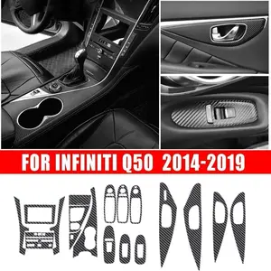 18X Carbon Fiber Cover Decal Car Interior Accessories For Infiniti Q50 2014-2019 - Perfect Add-On to Your Car's Interior