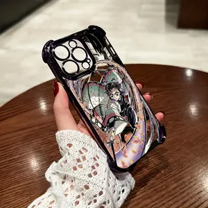 Shinobus Kochōs Anime Slayer Demons Phone Case, Transparent Soft Protective Back Cover for iPhone 17 16e 16 15 14 13 12 11 Mini Pro Max Air, Anti Fall Design, Protection