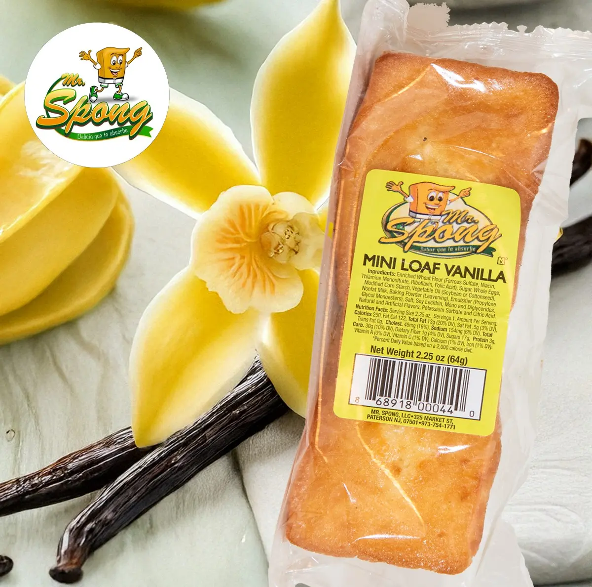 Mr. Spong Mini Vanilla Loaf Cakes - Sweet Snack Cakes - Perfect for Sweet Treats with Vanilla Flavor