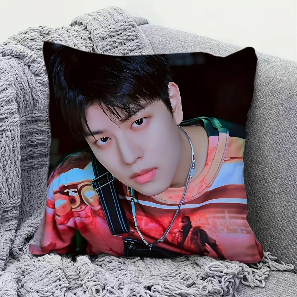1pc NCT Jaehyun Printed Polyester Pillow Cover - Double-Sided Vibrant, Zipper Closure, Machine Washable, 45*45cm/18*18in, Living Room-Bedroom Decor, Gift for Fans, Bedding Accessory (No Insert Included), Polyester Material