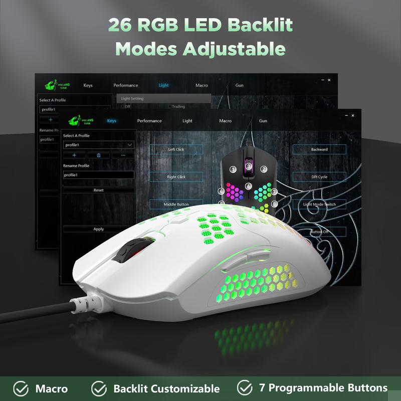 MAMBASNAKE×AJAZZ AK33 80% Mechanical Wired Gaming Keyboard & Mouse Pad, 3 in 1 Bundle with Rainbow LED Backlight, RGB 12000 DPI Honeycomb Case Lightweight Mouse, Large Mouse Pad for PC Gamers