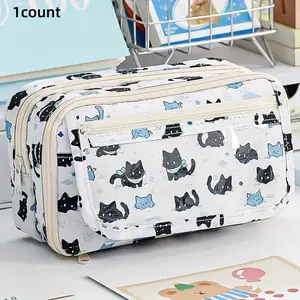 New Large Capacity Stationery Bag, Creative Simple Multifunctional Pencil Case, Cosmetic Storage Bag, Office Desk Organizer, Writing Stationery