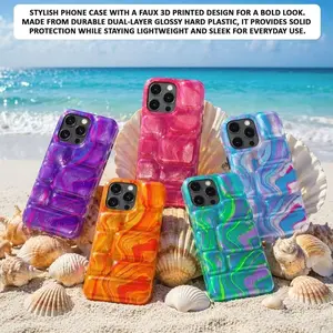 NeeDoh Cool Crush Ice Cube Phone Case, 3D Visual Effect Bubble Case, Glossy Hard Protective Cover, Colorful Aesthetic Phone Case