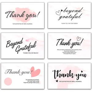 240-Count Thank You for Your Order Cards - Thank You For Supporting My Business Cards, 6 Styles - 2" x 3.5" Small Customer Appreciation Cards for Shops, Online Retailers, Business Owners