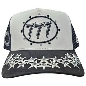 HUDSON SUEDE TRUCKER HAT WITH RHINESTONES WHITE/BLACK