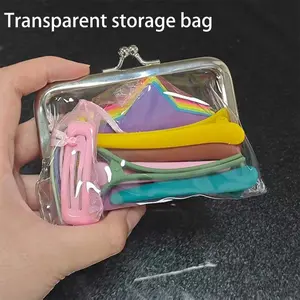 1pc/2pcs Cute Clear Coin Purse Set with Lock Closure – Cute & Secure Solution for Travelers