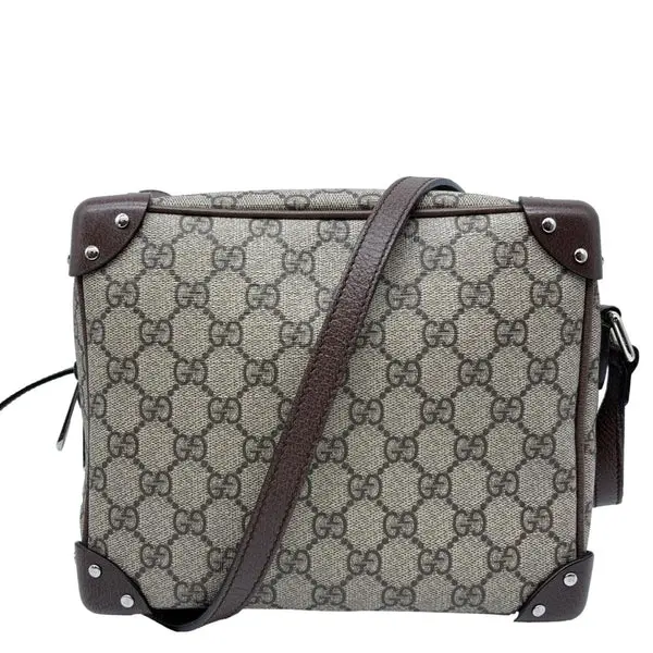 Pre-owned GUCCI GG Supreme Monogram Canvas Shoulder Bag Beige 626363