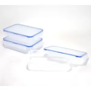 LocknLock Set of (3) 9-Cup Wave Rectangle Storage Set