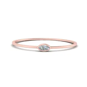 Horizontal Marquise Delicate Stackable Wedding Band