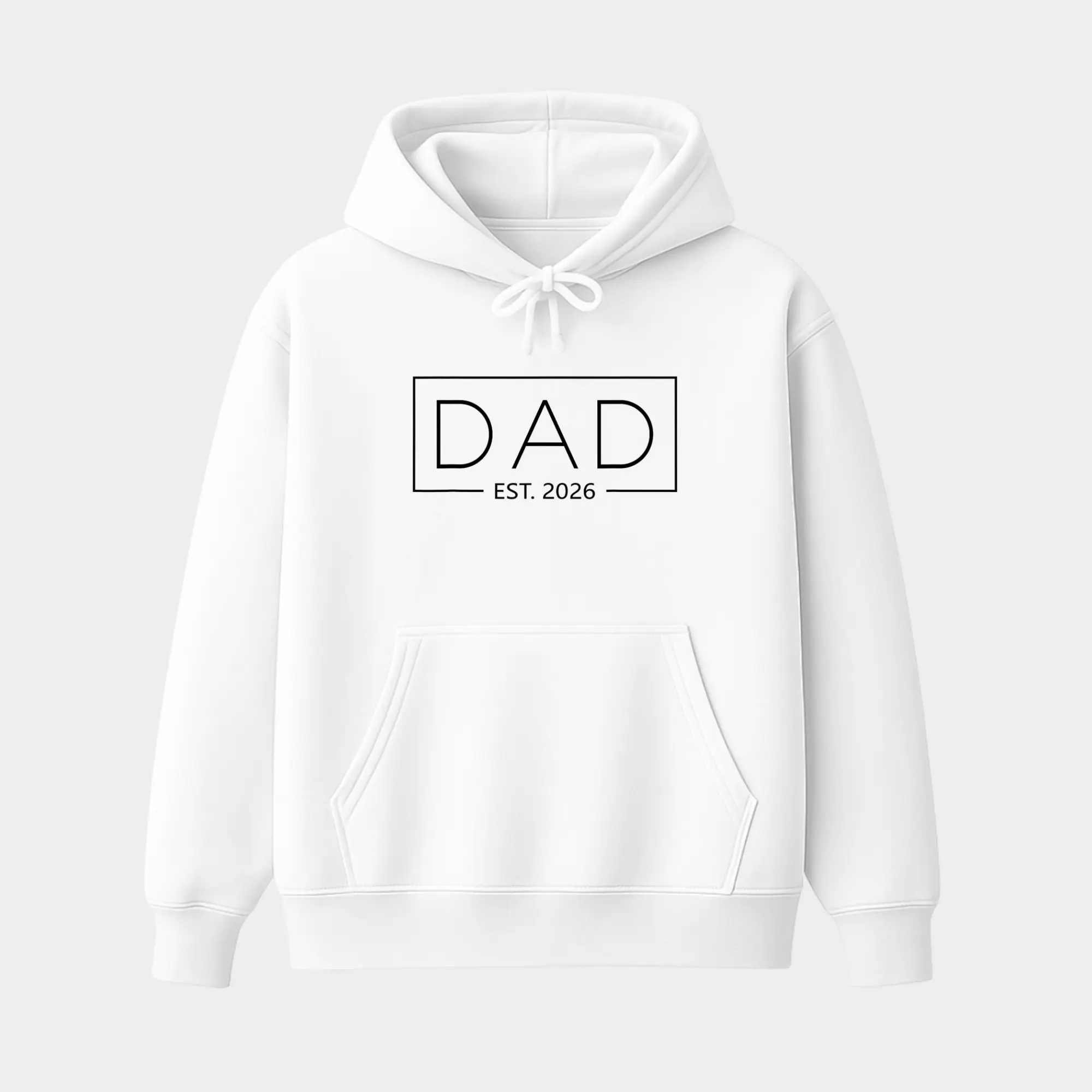 Dad Est. 2026 Hoodie, New Father Expecting Baby Pullover, Cute Pregnancy Announcement Hoodie, First-Time Dad Gift, Casual Unisex Streetwear Apparel