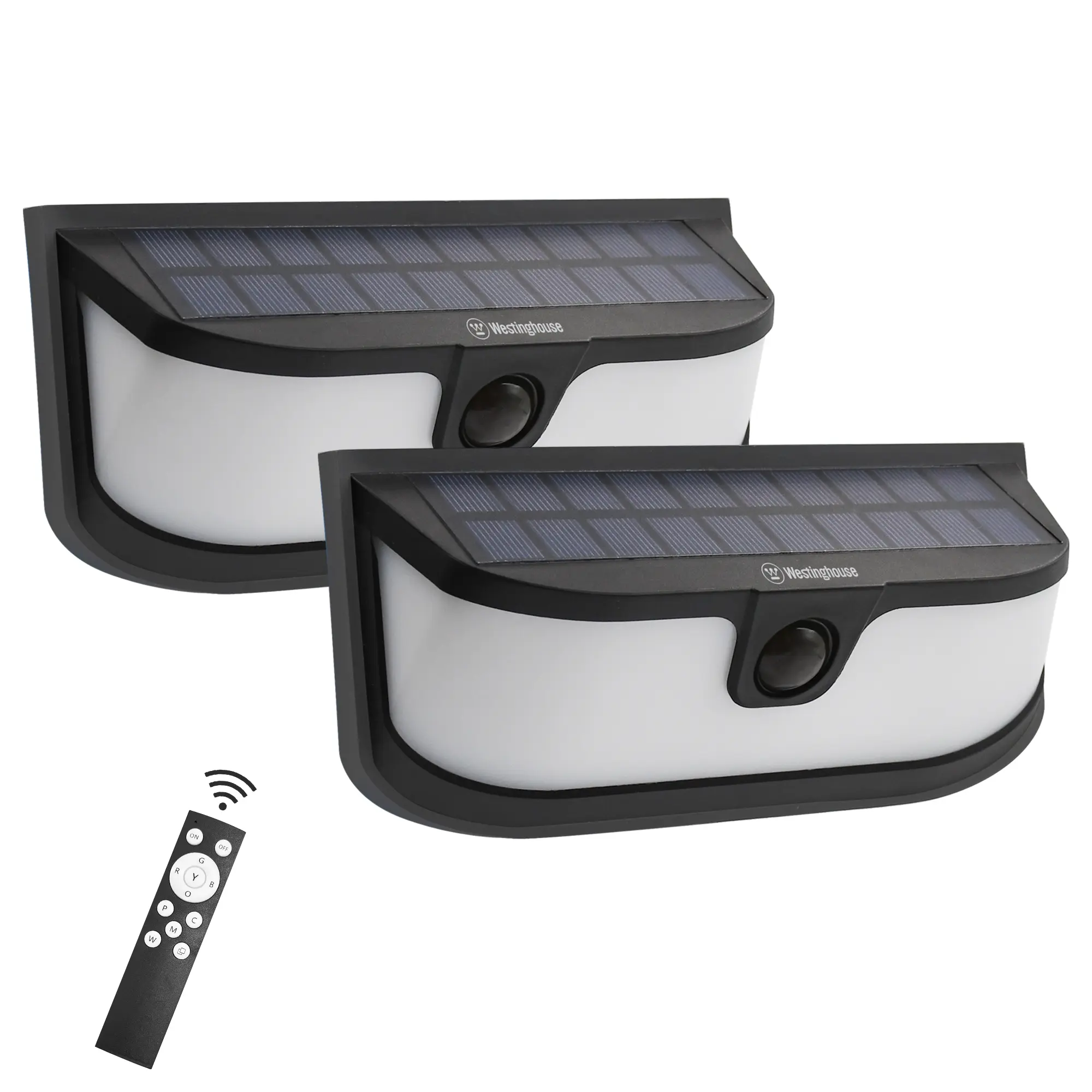Westinghouse 1200 Lumen Solar LED Motion Activated Wall Lights 2Pack with 8 Hours of Security Light & 2000mAh Battery for Outdoor Use